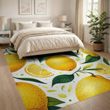 Sunny Yellow Sunny Lemon Fruit Pattern Area Rug