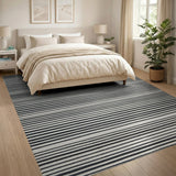 Bold Black White Striped No. 53 Area Rug