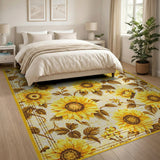 Floral Vintage Vintage Sunflower Floral Area Rug