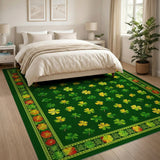 Multi-color and Patterns Lucky Shamrock Clover Area Rug