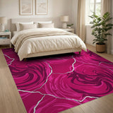 Pink Distressed Rose Swirl Area Rug