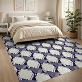 Purple Diamond Lattice Geometric Area Rug