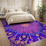 Multi-color and Patterns Vibrant Purple Mandala Area Rug
