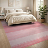 Blush Pink Horizontal Stripe Area Rug