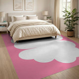 Fluffy White Cloud Pink Area Rug
