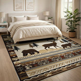 Southwestern Bear Deer Mountain Landscape Rug