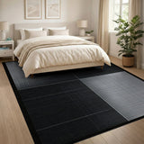 Geometric Modern Black White Halftone Grid Area Rug