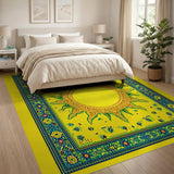 Vibrant Sun Mandala Heritage Tribal Rug