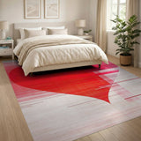 Red Glitch Heart Geometric Area Rug