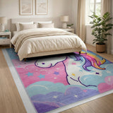 Rainbow Unicorn Kids Cartoon Area Rug