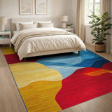 Multi-color and Patterns Vibrant Multi-Color Abstract Wave Area Rug