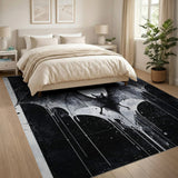 Gothic Bat Wings Full Moon Area Rug