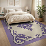 Purple Traditional Persian Purple Ornate Medallion Area Rug