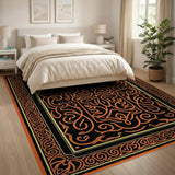 Intricate Orange Persian Area Rug