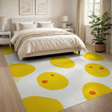 Cheerful Yellow Cartoon Egg Pattern Area Rug