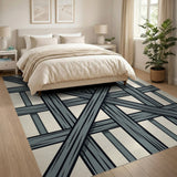 Grey Timber Lattice Area Rug