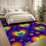 Rainbow Hearts Multi-Color Area Rug