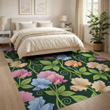 Vibrant Sweet Pea Floral Area Rug