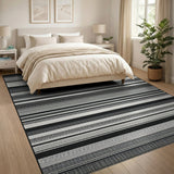 Bold Striped Black and White Bold Black White Striped Geometric Area Rug