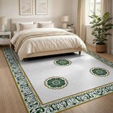 Ornate Green Floral Persian Green Area Rug