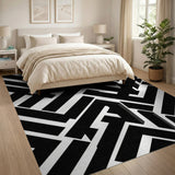 Bold Black White Geometric No. 13 Area Rug