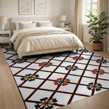 Multi-Color Geometric Cross Lattice Area Rug