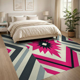 Multi-color and Patterns Pink Starburst Geometric Area Rug
