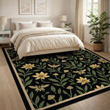 Whimsical Yellow Sunflower Mushroom Bee Rug