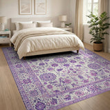 Purple Floral Purple Floral Persian Area Rug