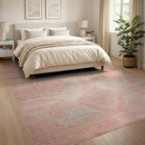 Orange Coral Geometric Southwestern Area Rug