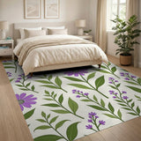 Purple Daisy Floral Area Rug