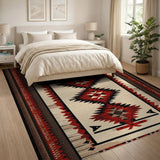 Bold Red Diamond Southwestern Area Rug