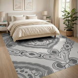 Ornate Grey Mandala Persian Rug