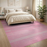 Pink Pink Polka Dot Geometric Area Rug