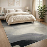 Abstract Geometric Grey Beige Area Rug