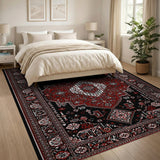 Red Persian Medallion Red Area Rug
