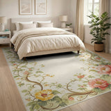 Pink Floral Vintage Pink Floral Vintage Washable Area Rug