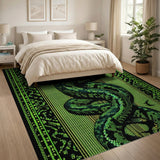 Coiled Emerald Green Snake Area Rug