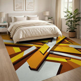 Dynamic Geometric Orange Area Rug