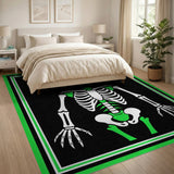 Green Tribal Skeleton Area Rug