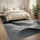 Abstract Halftone Mountain Waves Area Rug