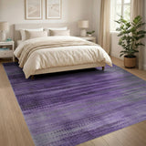 Purple Abstract Streak Area Rug