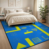 Pixel Art Kids Learning Shapes Rug