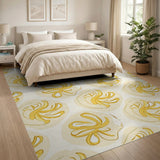 Playful Yellow Banana Print Area Rug