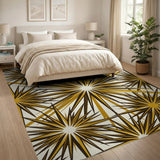Golden Starburst Geometric Area Rug