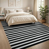 Bold Black White Striped No. 37 Area Rug