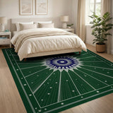 Green Starburst Celestial Area Rug