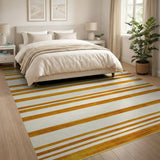 Orange Bold Orange Horizontal Stripe Area Rug