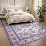 Traditional Persian Pink Floral Traditional Persian Area Rug