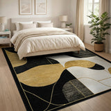 Modern Gold Geometric Area Rug